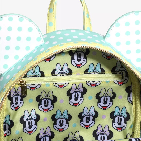 Loungefly Disney Minnie Mouse Pastel Polka Dot Mini Backpack - Picture 4 of 4